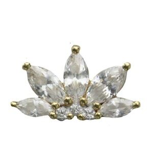 14K yellow gold 18g 6mm Buddha Valentina Jewelry With Matching Tiny Marquis